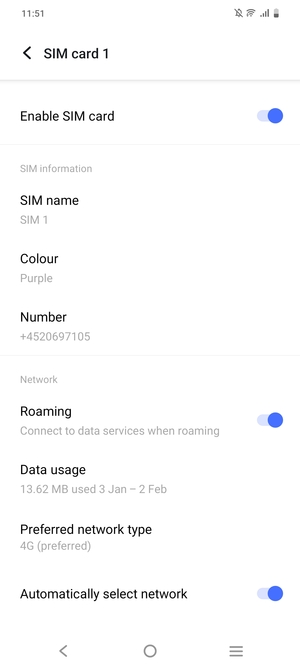 Turn Roaming on or off
