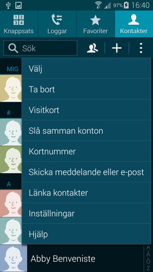 Om din skärm ser ut så här, välj Inställningar