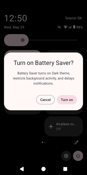 Select Turn on