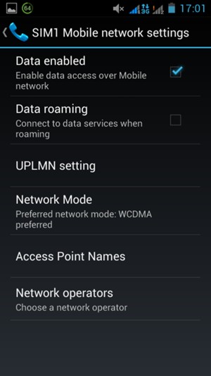 To change network if network problems occur, select Network operators
