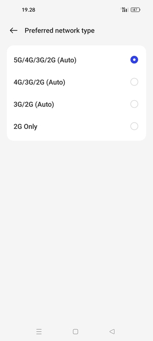 Select your preferred option