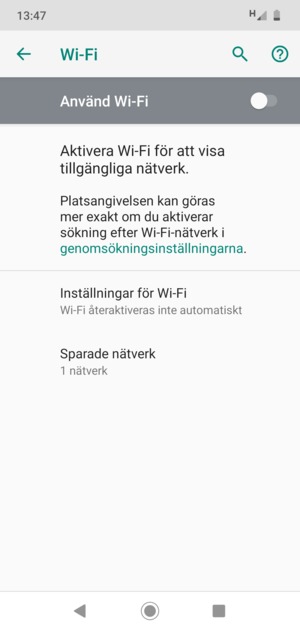 Aktivera Wi-Fi