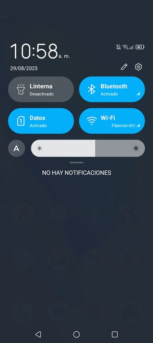 Deslice hacia abajo el menú superior de nuevo