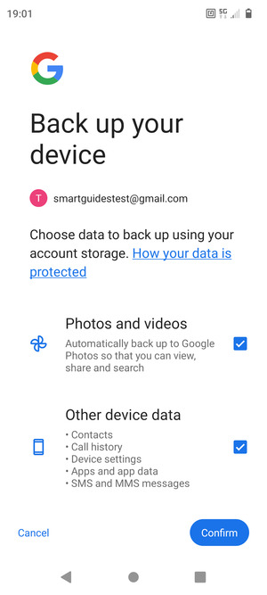 Select your preferred options and select Confirm