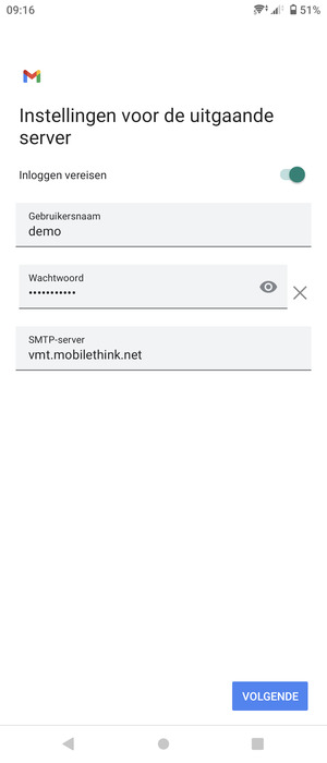 Voer Uitgaand serveradres in