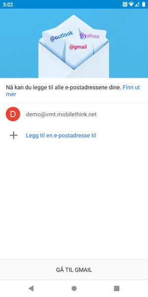 Velg GÅ TIL GMAIL