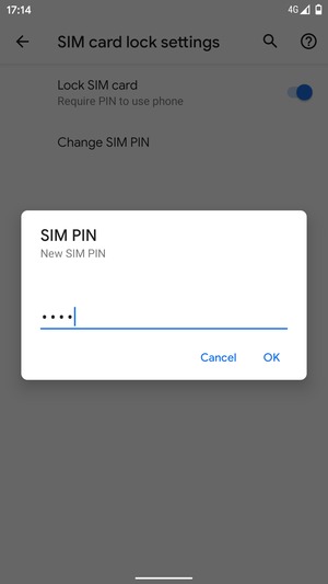 Enter your New SIM PIN and select OK