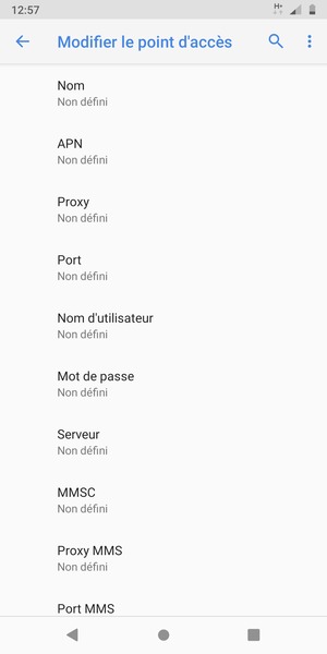 Saisissez les informations Internet
