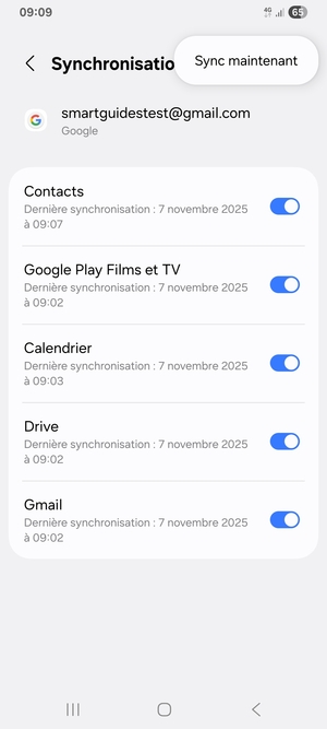 Sélectionnez Sync maintenant