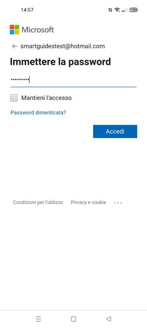 Inserisci la tua password e seleziona Accedi