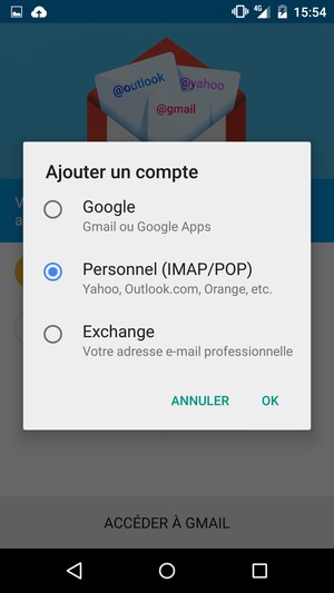 Sélectionnez Personnel (IMAP/POP) puis OK