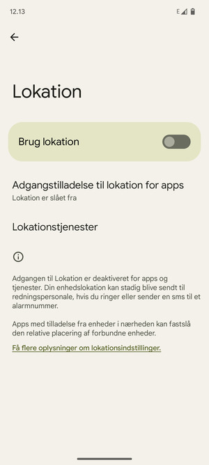 Slå Brug lokation fra