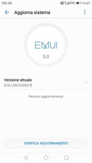 Se il tuo telefono è aggiornato, vedrai la seguente schermata