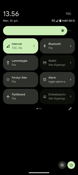 Juster lysstyrken til det ønskede niveau