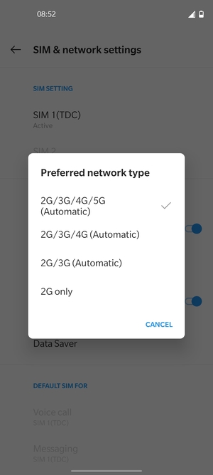 Select your preferred option