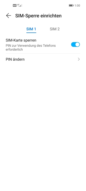 Wählen Sie SIM 1 oder SIM 2 und wählen Sie PIN ändern
