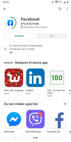 Afvent at installeringen er afsluttet