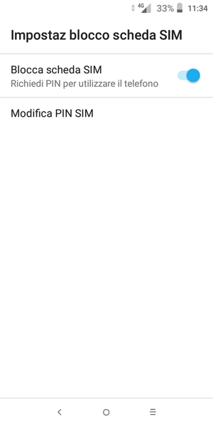 Seleziona  Modifica PIN SIM