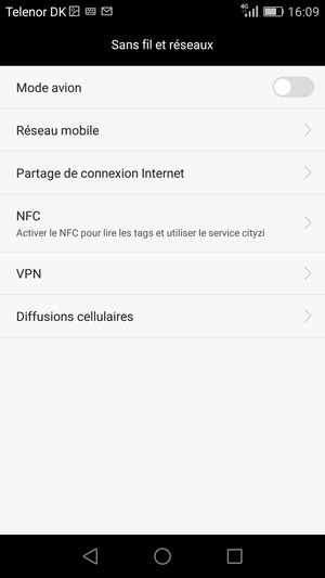 Sélectionnez Réseau mobile