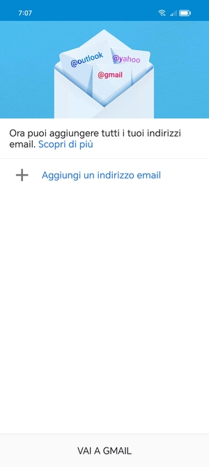 Seleziona Aggiungi un indirizzo email