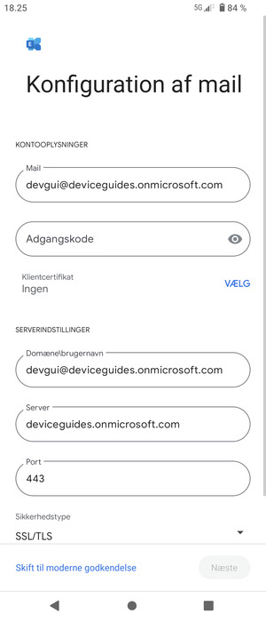 Indtast din adgangskode