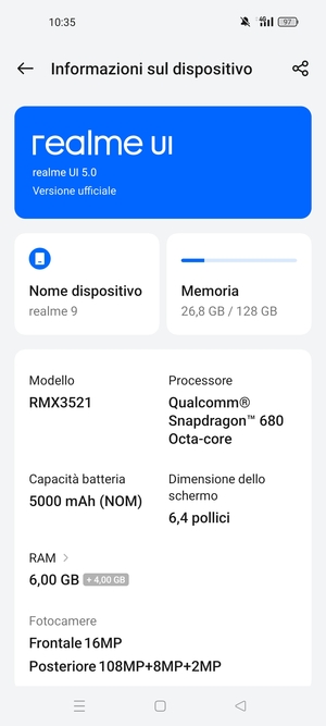 Seleziona realme UI