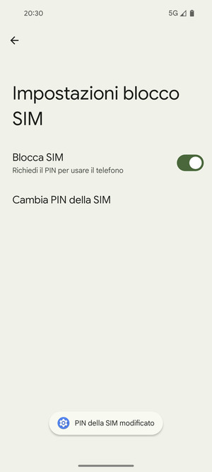 Il tuo PIN della SIM è stato modificato