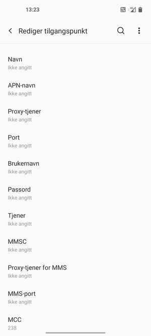Skriv inn internett-informasjon