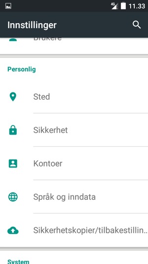 Bla til og velg Kontoer