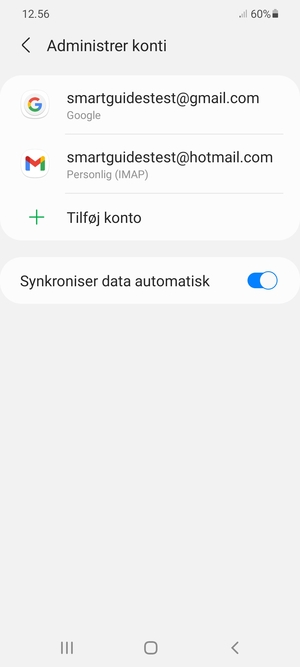 Vælg din Google konto