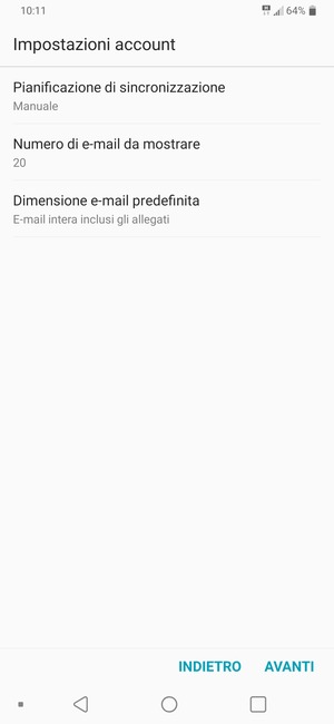 Seleziona AVANTI