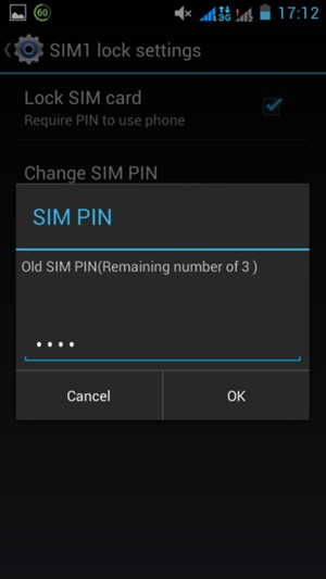 Enter your Old SIM PIN and select OK