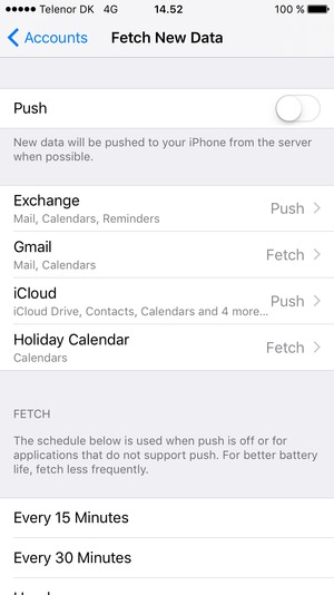 Set Push to Off