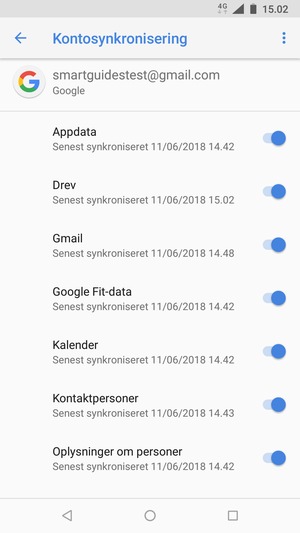 Kontroller at Kontaktpersoner er valgt