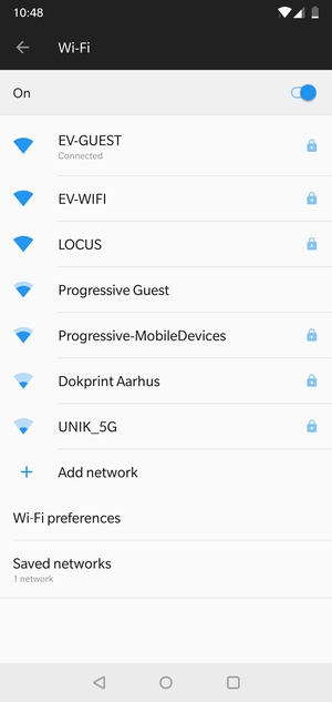 You are now connected to the Wi-Fi network