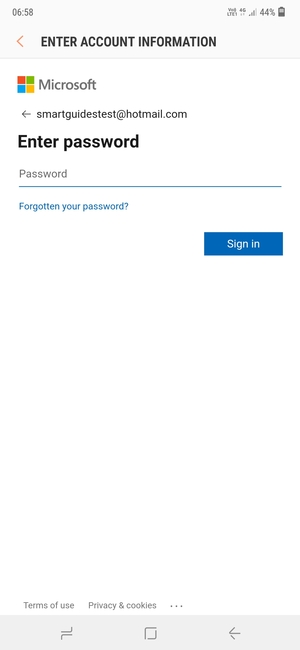 Enter your password and select Sign in