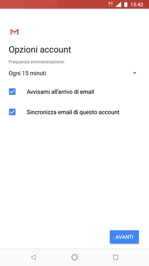 Seleziona AVANTI