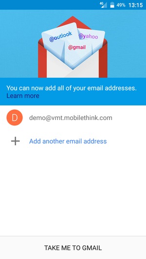 Select TAKE ME TO GMAIL