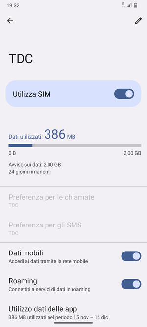 Attiva o disattiva Roaming