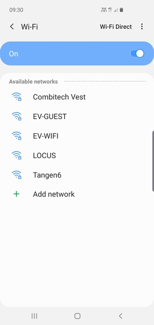 Select the wireless network you want to connect to