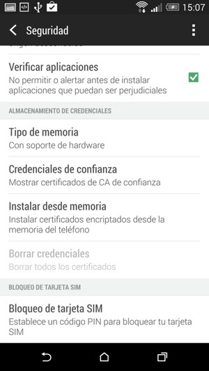 Para cambiar el PIN de la tarjeta SIM, seleccione Bloqueo de tarjeta SIM