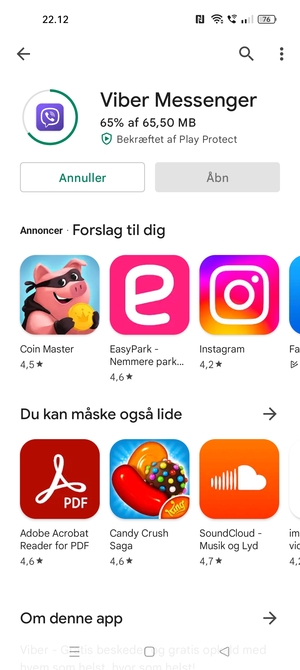 Afvent at installeringen er afsluttet