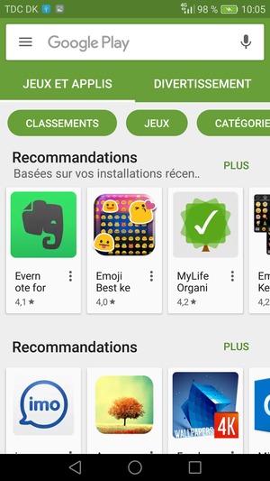 Sélectionnez la barre de Recherche