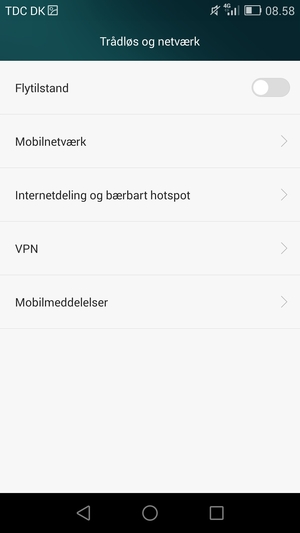 Vælg Mobilnetværk