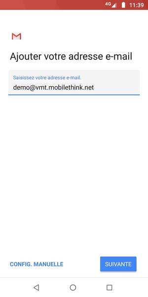 Saisissez votre adresse e-mail et sélectionnez SUIVANTE