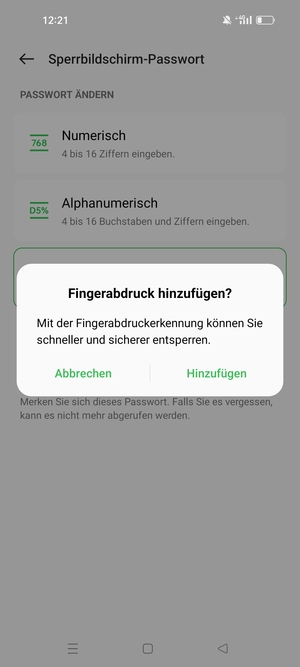 Wählen Sie die gewünschte Option
