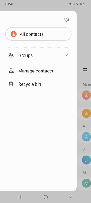 Select Manage contacts
