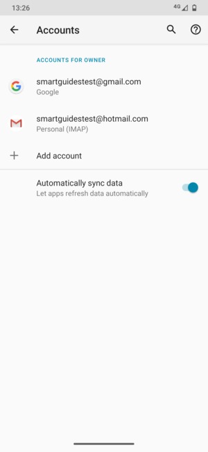 Select your Google account
