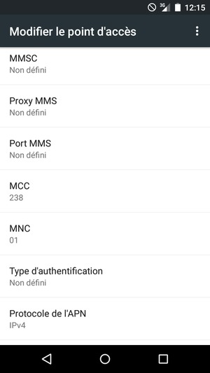 Faites défiler vers le bas et saisissez les informations MMS
