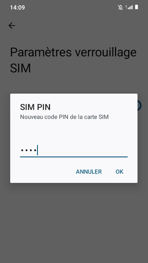 Saisissez votre Nouveau code PIN de la carte SIM et sélectionnez OK